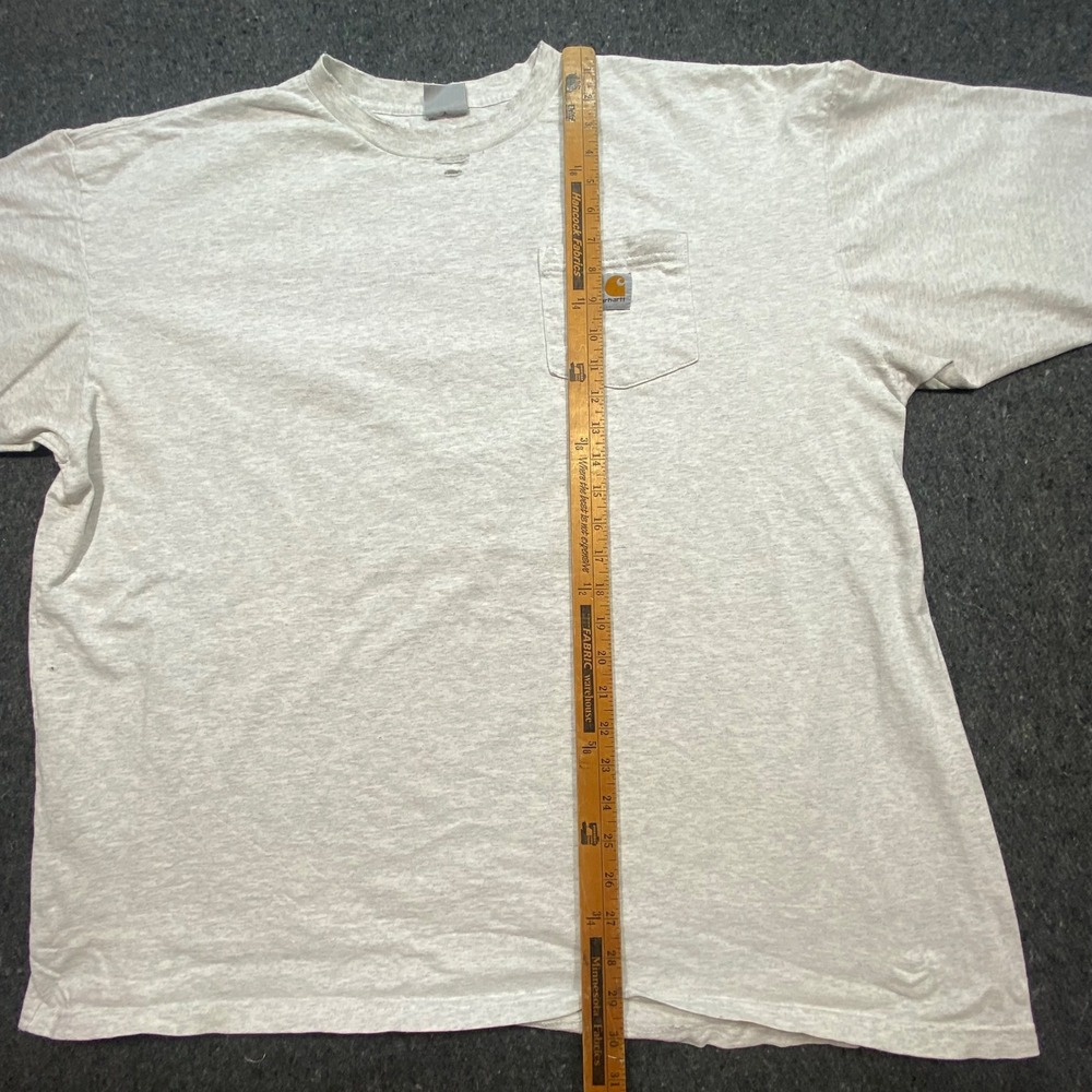Carhartt Long Sleeve Shirt 2XL XXL Mens Gray Workwear Pocket Distressed T-Shirt - Picture 6 of 8